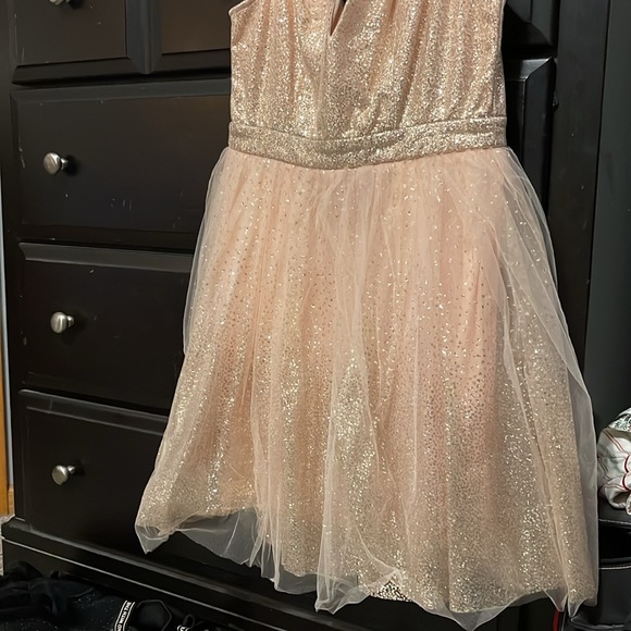 Beautiful pink and gold sparkled dress. Worn once for a wedding. - Picture 2 of 4